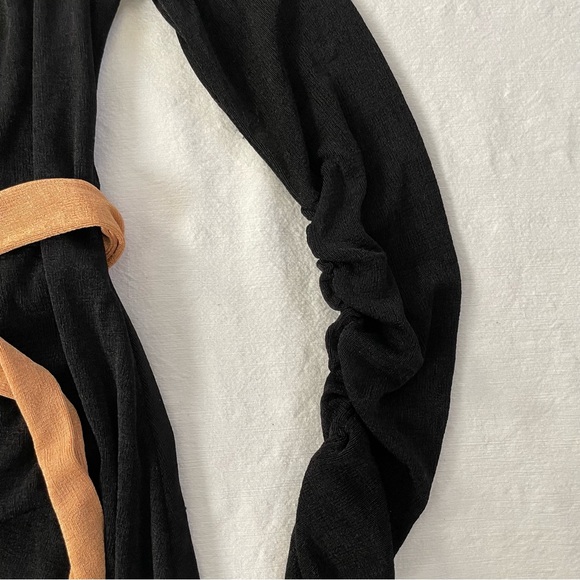 JLUXLABEL black and copper formfitting deep v-neck dress with side split size M - Picture 6 of 10